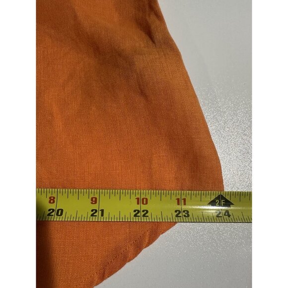 Lauren Ralph Lauren Orange Linen Button Down Popover 3/4 Sleeve Top Womens Sz L - Picture 7 of 10